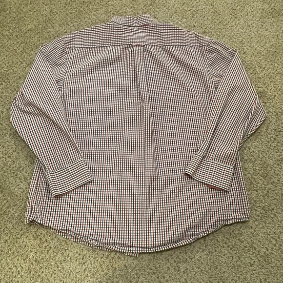 Izod Button Down Shirt Mens XL Red Black Check Long Sleeve - Picture 5 of 5